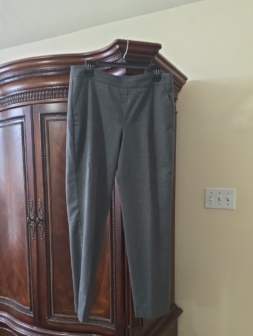 Talbots Gray Wool Blend Skirt with Navy Lining